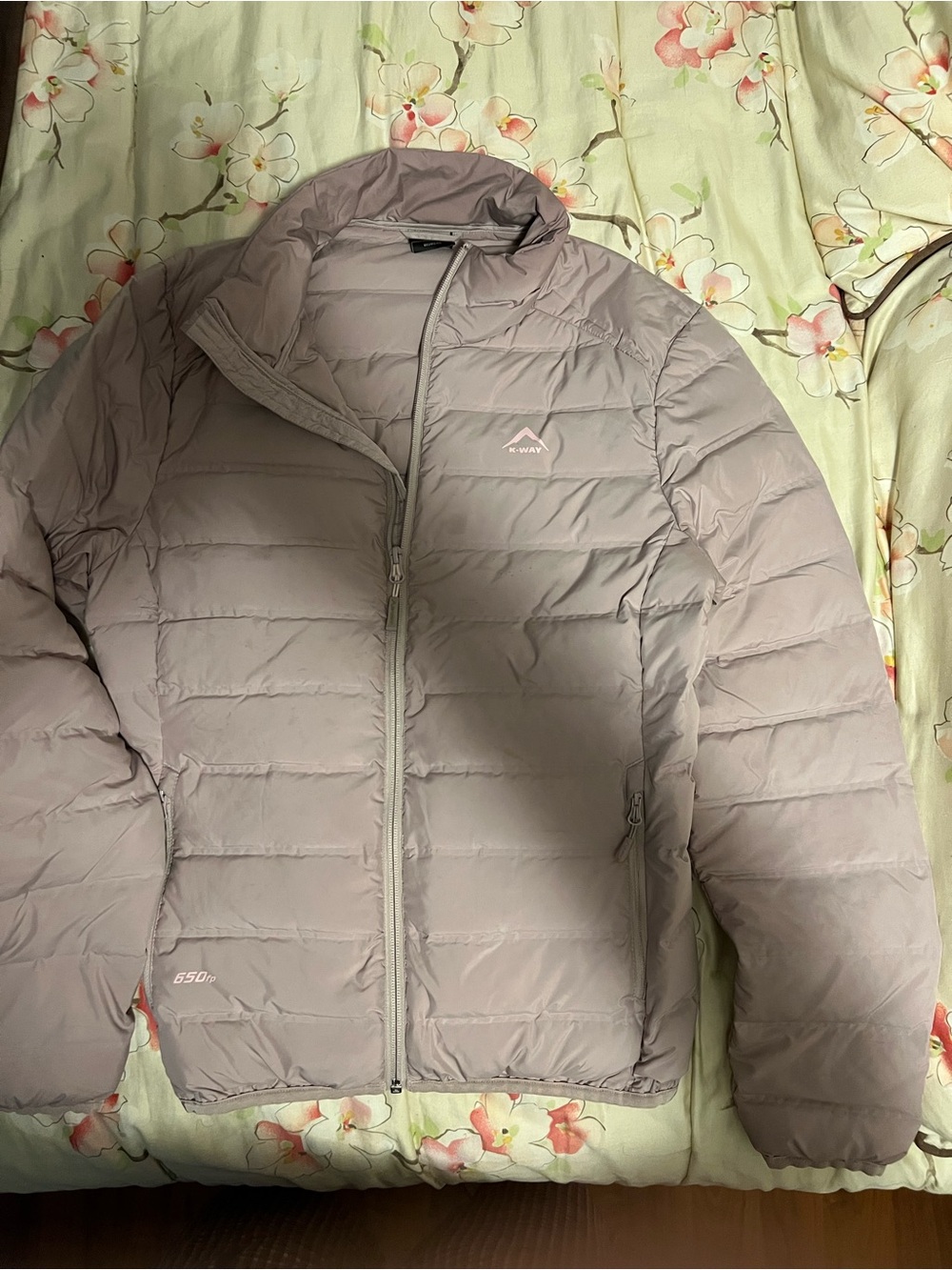 K-Way Womens Puffer Jacket medium Outdoor Winter Pocket Full Zip Cozy Casual